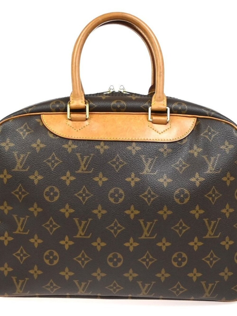 LOUIS VUITTON LV Logo Deauville Hand Bag Monogram Leather Brown M47270 70YH891 - Picture 3 of 14